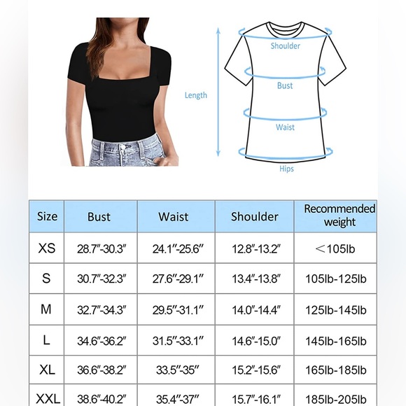 Short Sleeve Square Neck Top - White - Picture 3 of 3